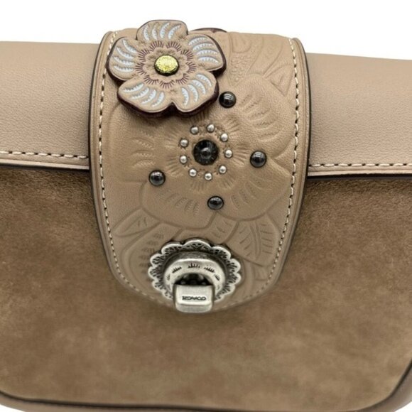 Coach Page Crossbody Glovetanned Leather With Tea Rose Tooling - Picture 4 of 13